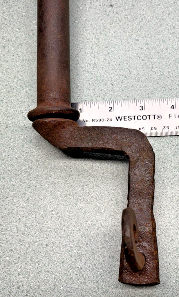 Antique Blacksmith Hand Forged Cage Head LARGE Brace Iron Tool Drill nice