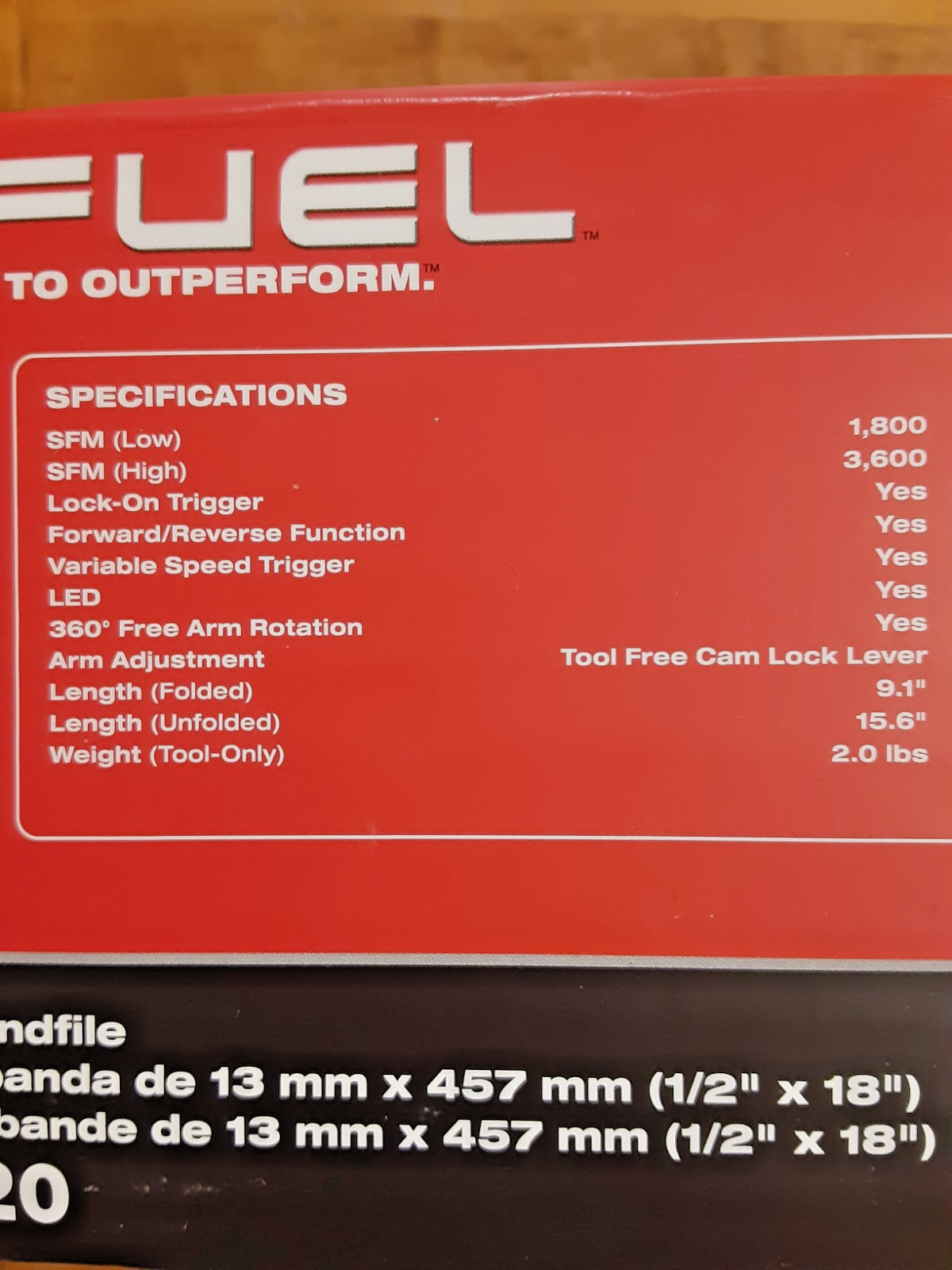 Milwaukee M12 FUEL 1/2" x 18" Cordless Bandfile (2482-20) TOOL ONLY - BRAND NEW