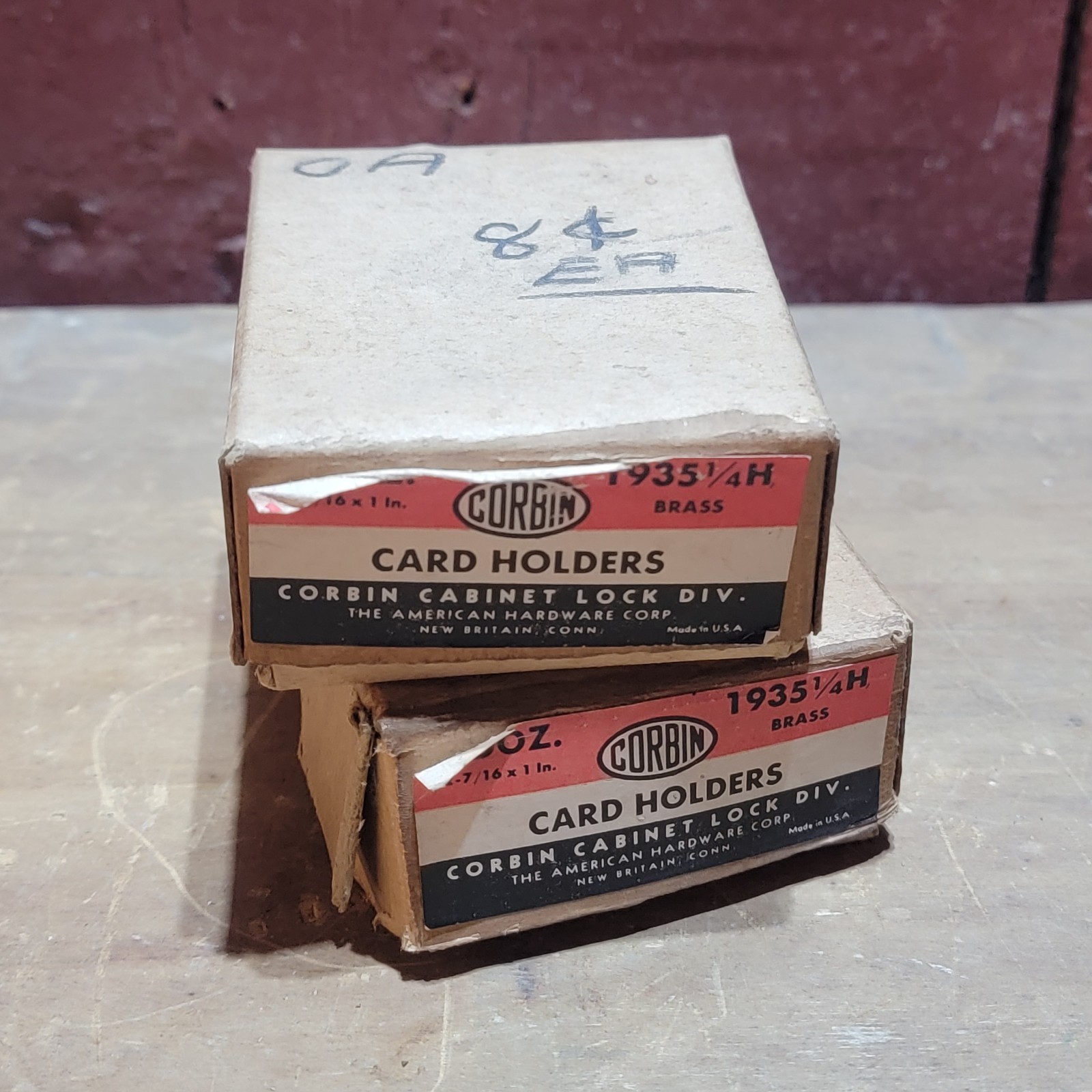 Over 40 Vintage Corbin Brass Label Card Holders File Drawer Hardware Part NOS