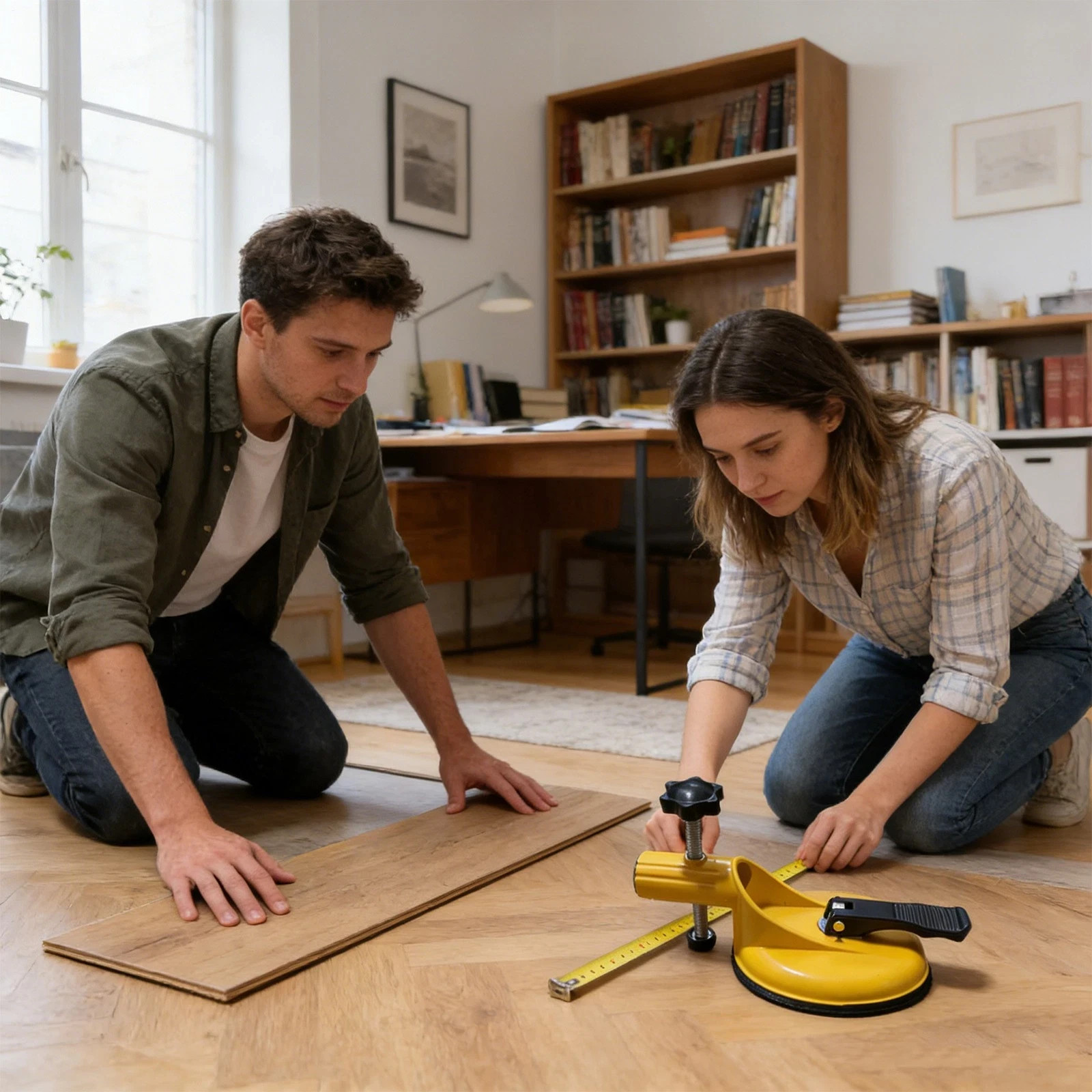 Floor Gap Fixer Tool Heavy-Duty Adjustable Grabber Suction Cup **