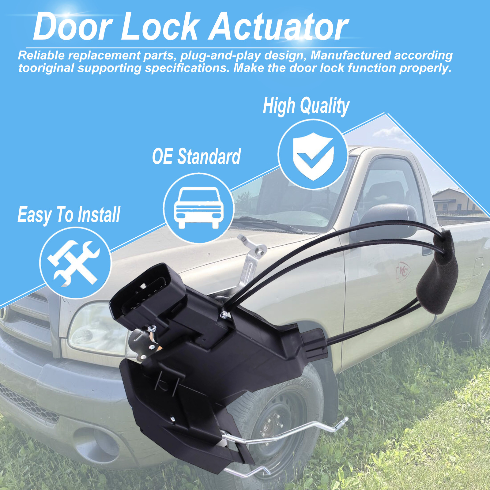 Front Left Driver Door Lock Latch Actuator Assembly for Toyota Sequoia Tundra