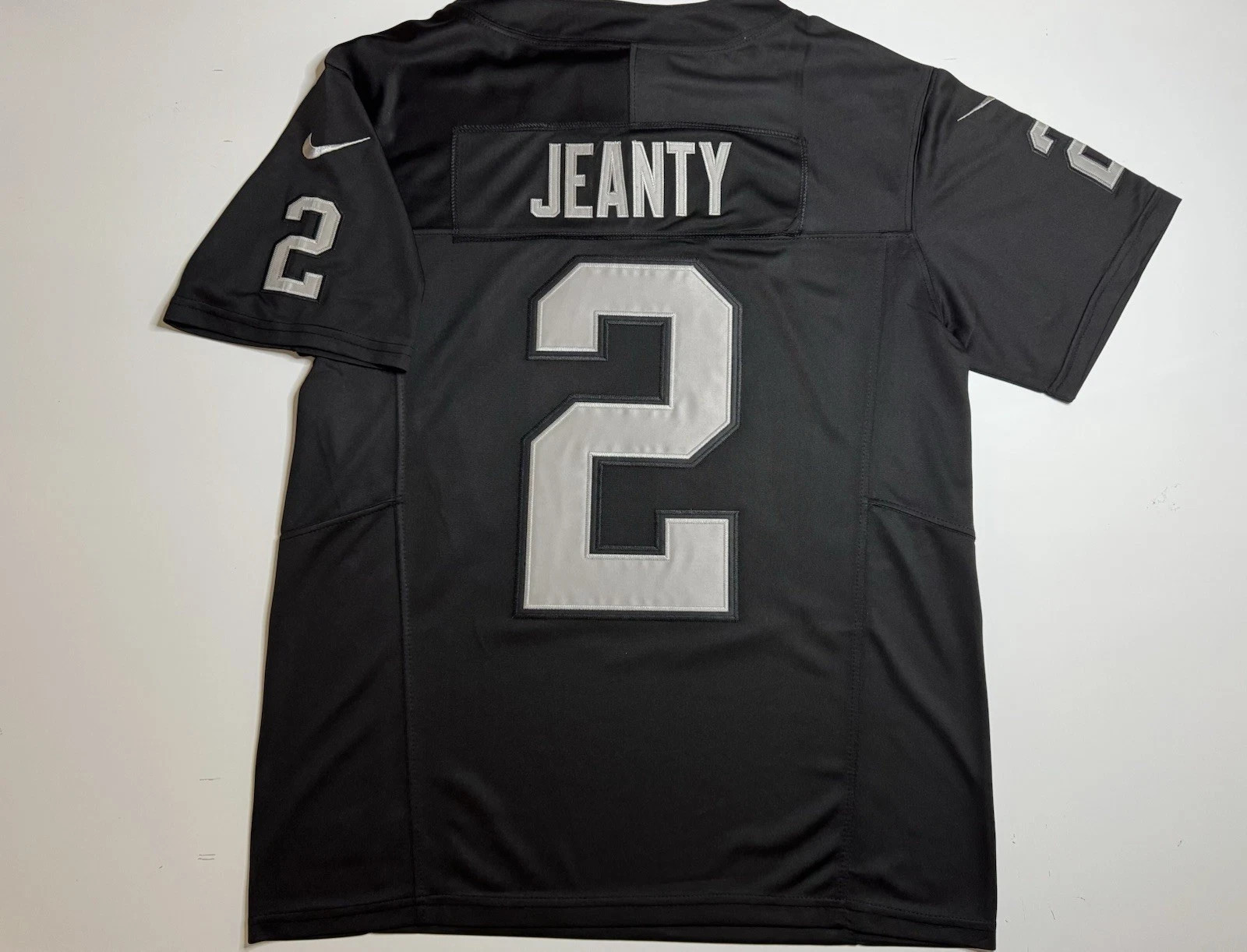 Men's Raiders Ashton Jeanty #2 Stitched Jersey Black Elite Quality