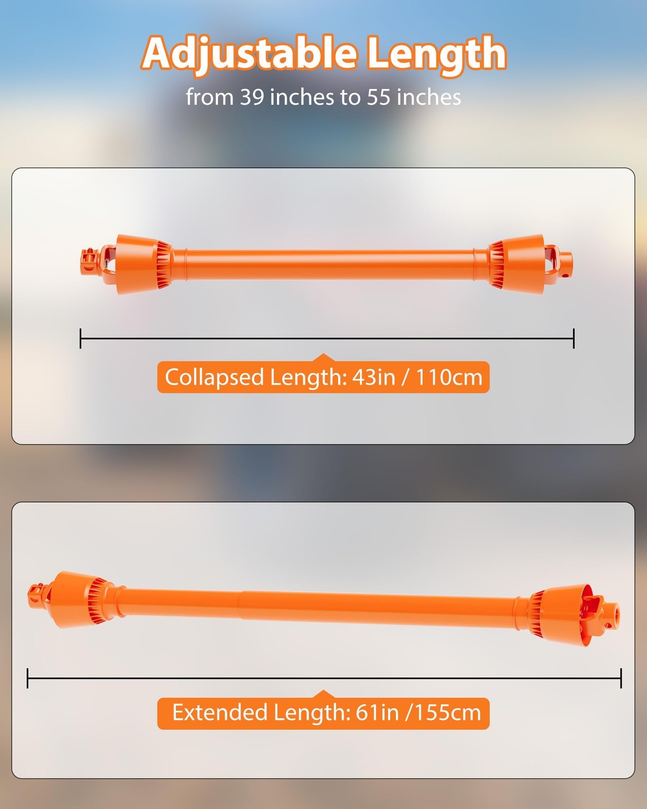 Series 4 Tractor 43"-61" Brush Hog PTO Shaft for Bush Hog 1 3/8" PTO Drive Shaft