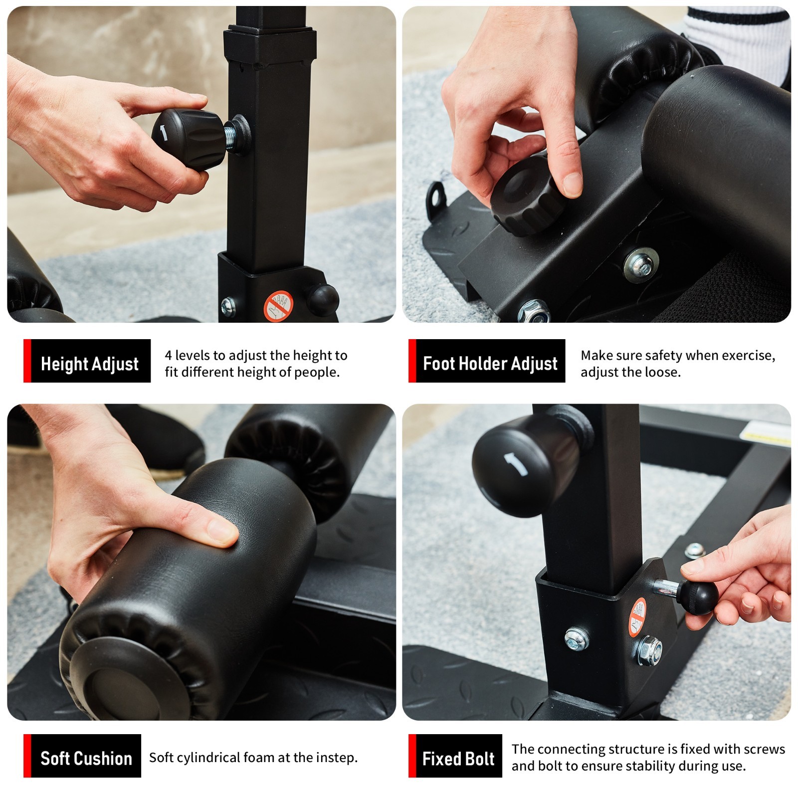 leikefitness Deep Sissy Squat Bench Core Workout Multifunctional Leg Exercise