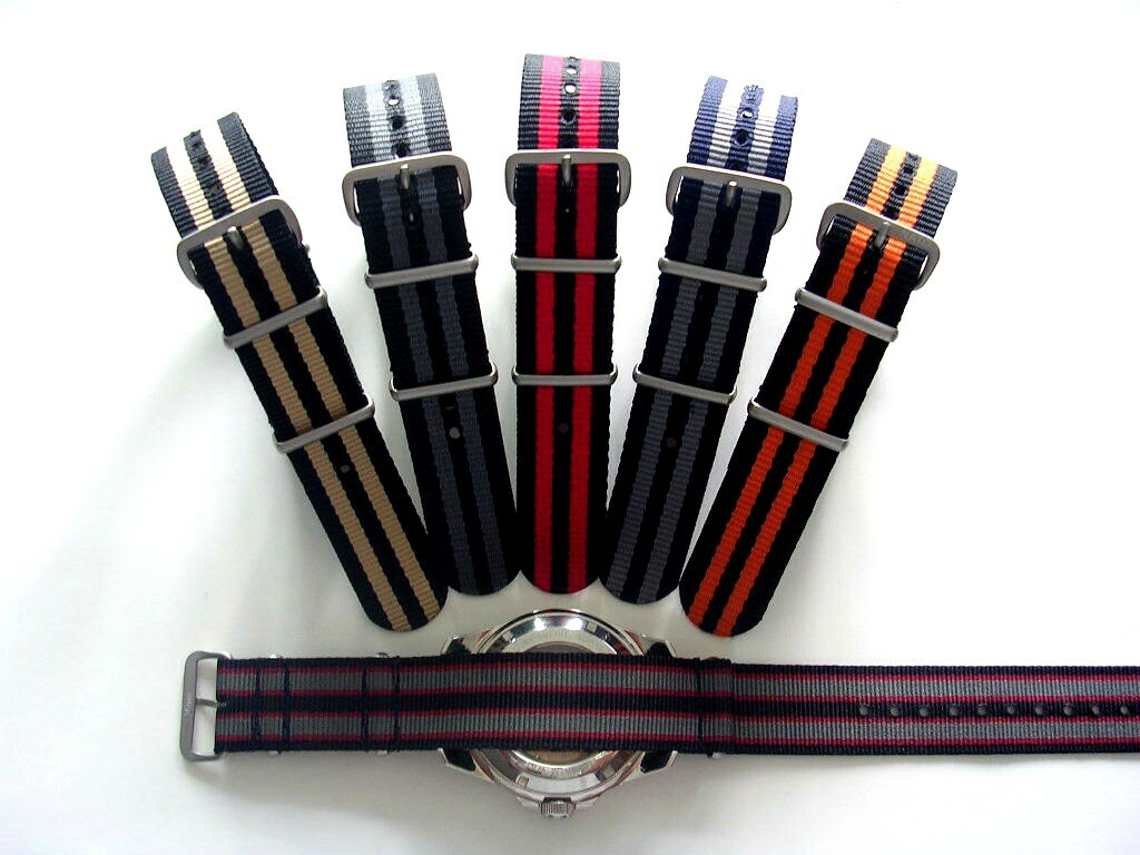 NATO ® watch strap band G10 nylon Military Diver RAF stitched bonded IW SUISSE