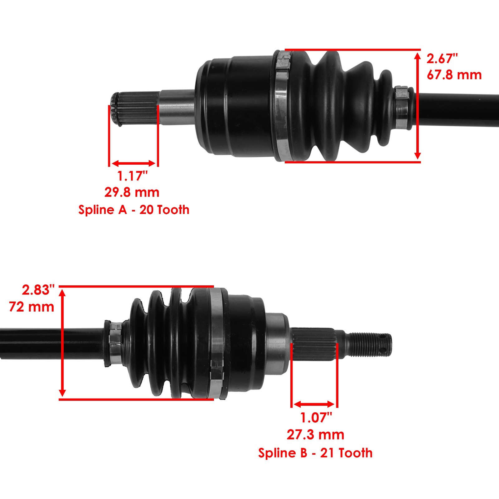 Front Right And Left CV Joint Axles for Honda TRX350FE TRX350FM 2000-2005