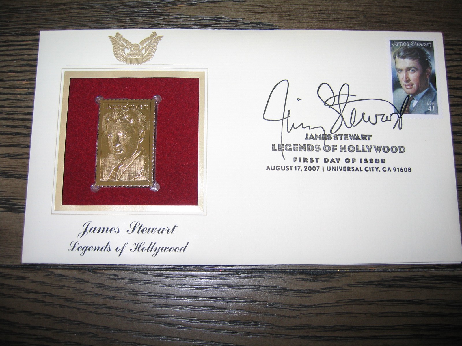 2007 James Stewart Legends of Hollywood replica Golden Cover Stamp
