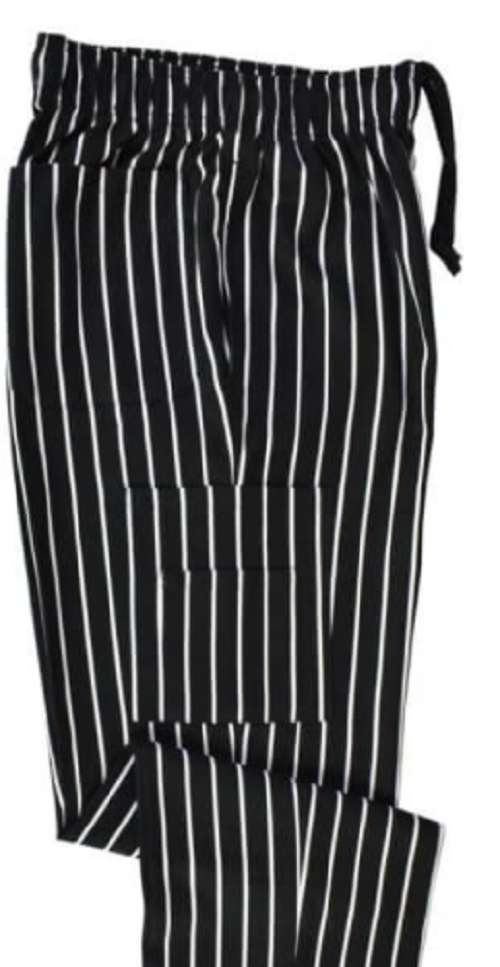 Classic Chalk-stripe Chef Pants 3 Pocket Heavy Duty Kitchen Chef Wear XS-5XL