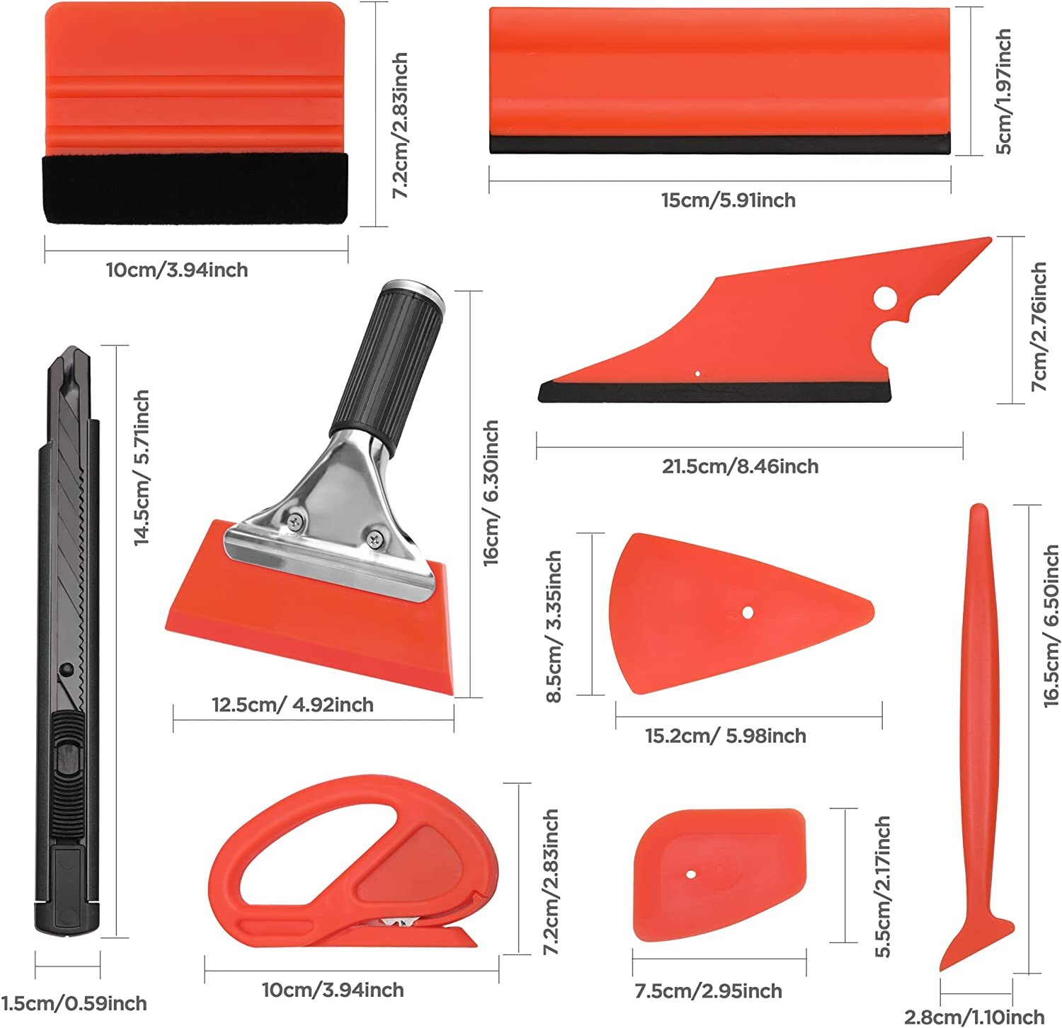ValueMax 10PC Window Tint Tools Kit Car Film Tinting Scraper Squeegee Wrap Set
