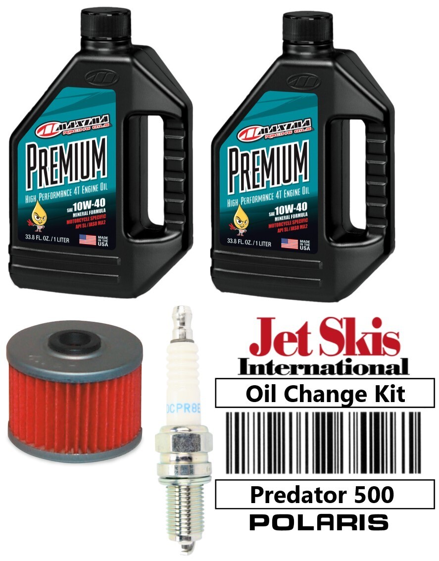 Polaris Predator 500 Outlaw 10W40 Mineral Oil Change Kit NGK Plug Oil Filter