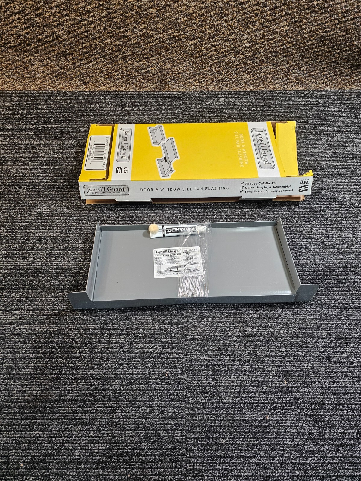 (QTY 2)  Jamsill Guard Sill Pan Flashing 6 9/16 Up To 40" Plastic Step Flashing