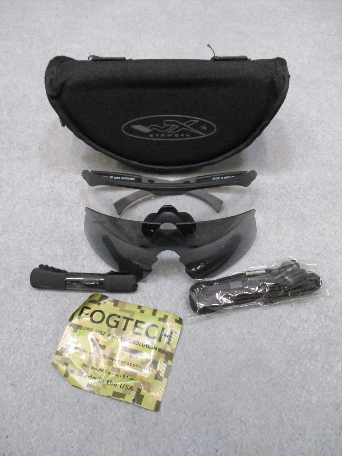 NWOT WILEY-X TACTICAL SUNGLASSES KIT CLEAR & DARK LENS EYE PRO PT-1 SHATTERPROOF