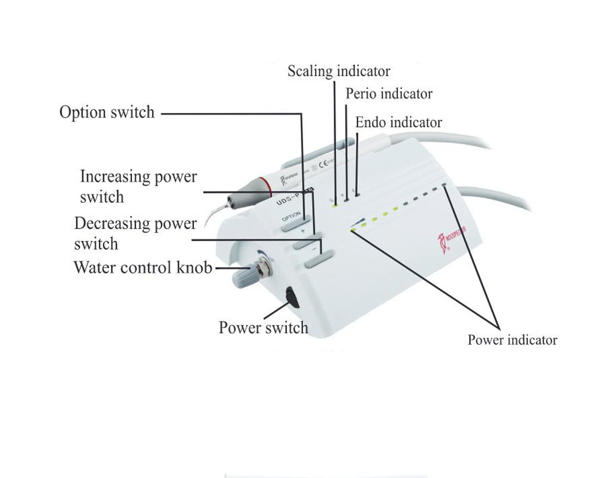 Original Woodpecker UDS-P LED Dental Ultrasonic Piezo Scaler Cavitron 6 Tips FDA