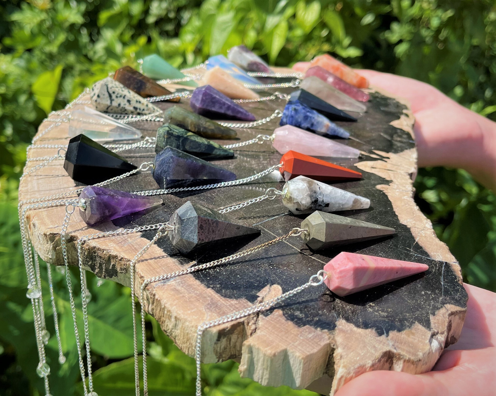 Crystal Gemstone Pendulums - Natural Faceted Pendulum (Dowsing, Divination)