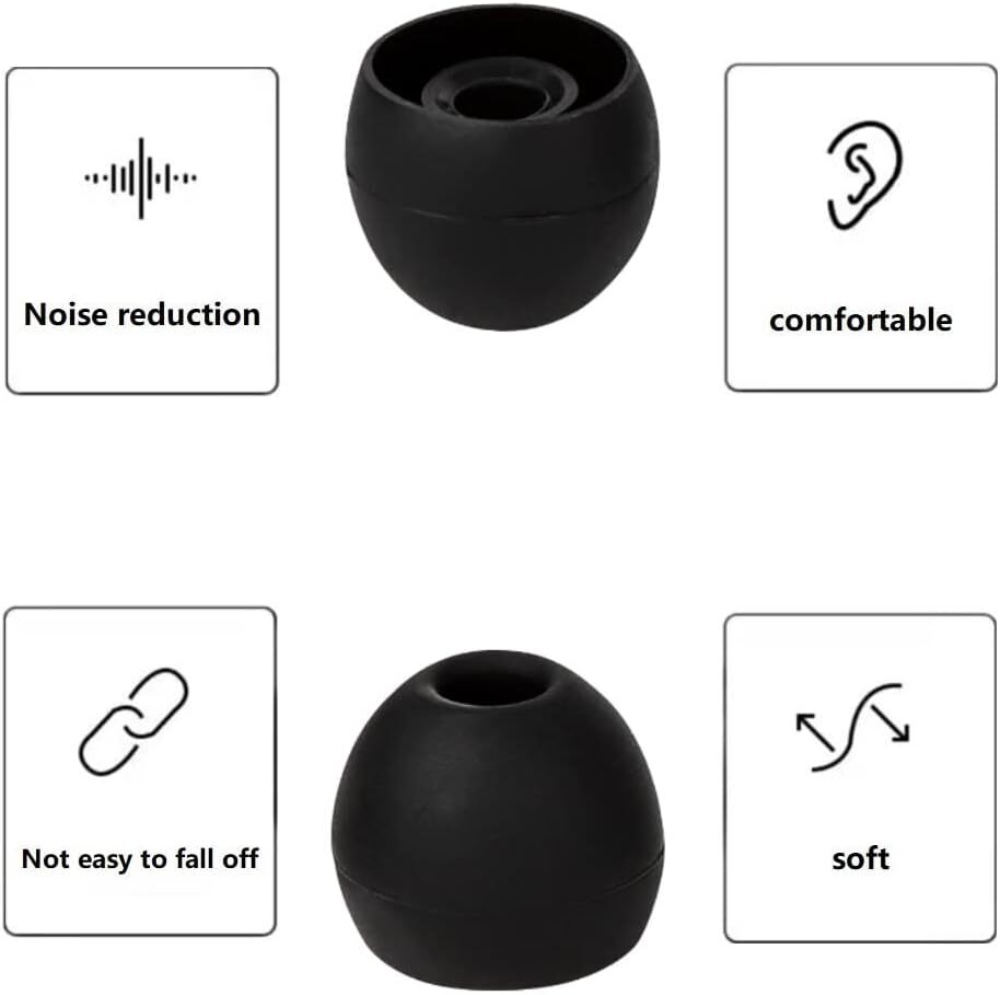 20 Pcs Premium Ear Tips Silicone Replacement Earbud Earbuds