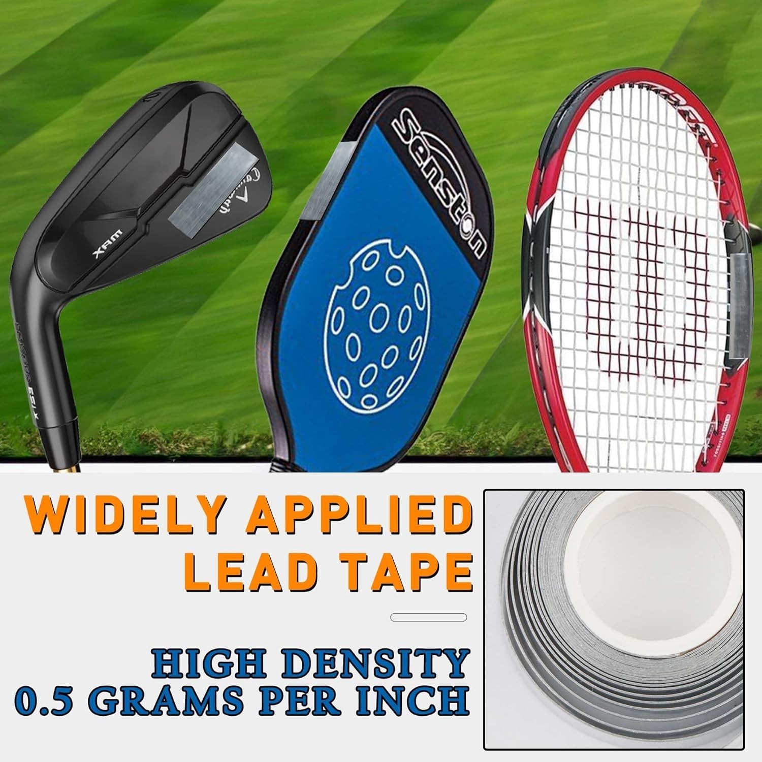 0.5 to 2 Grams Per Inch High Density Golf Lead Tape 1/2'' x 60''