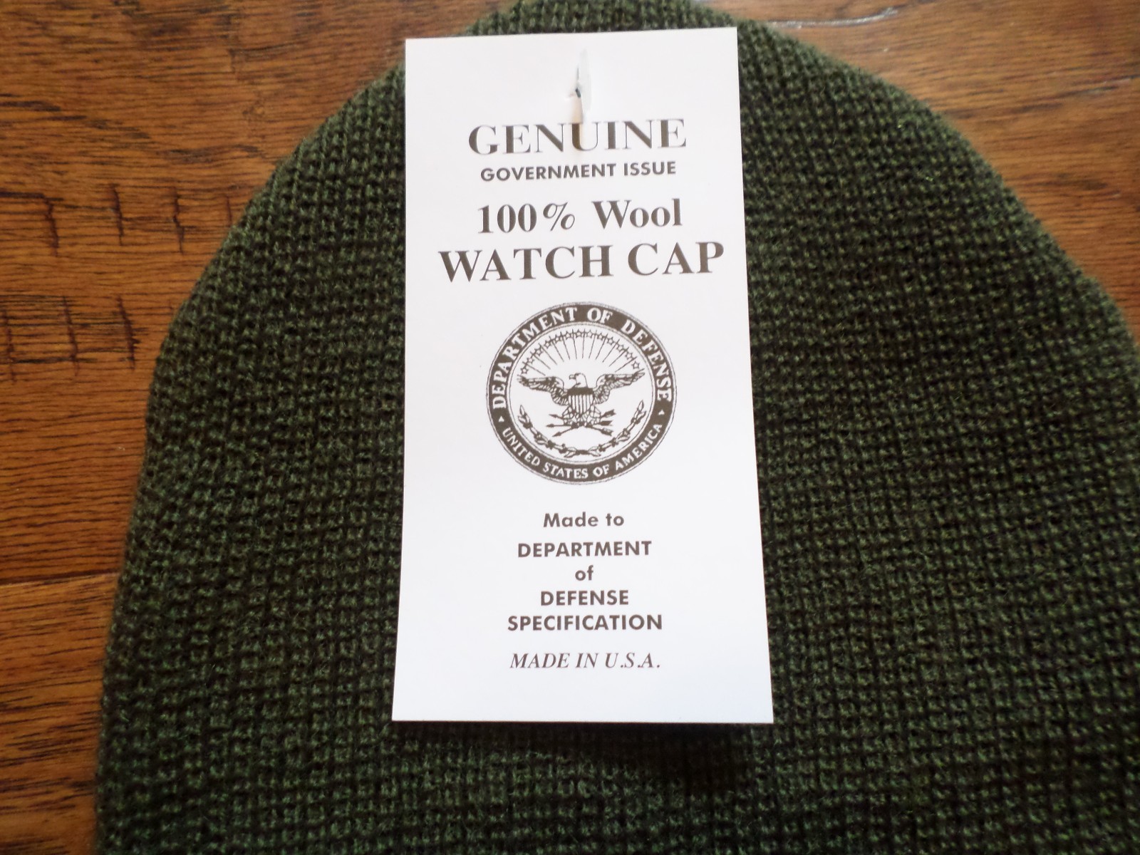 NEW GENUINE MILITARY ISSUE 100% WOOL GREEN WATCH CAP COLD WEATHER HAT U.S.A MADE