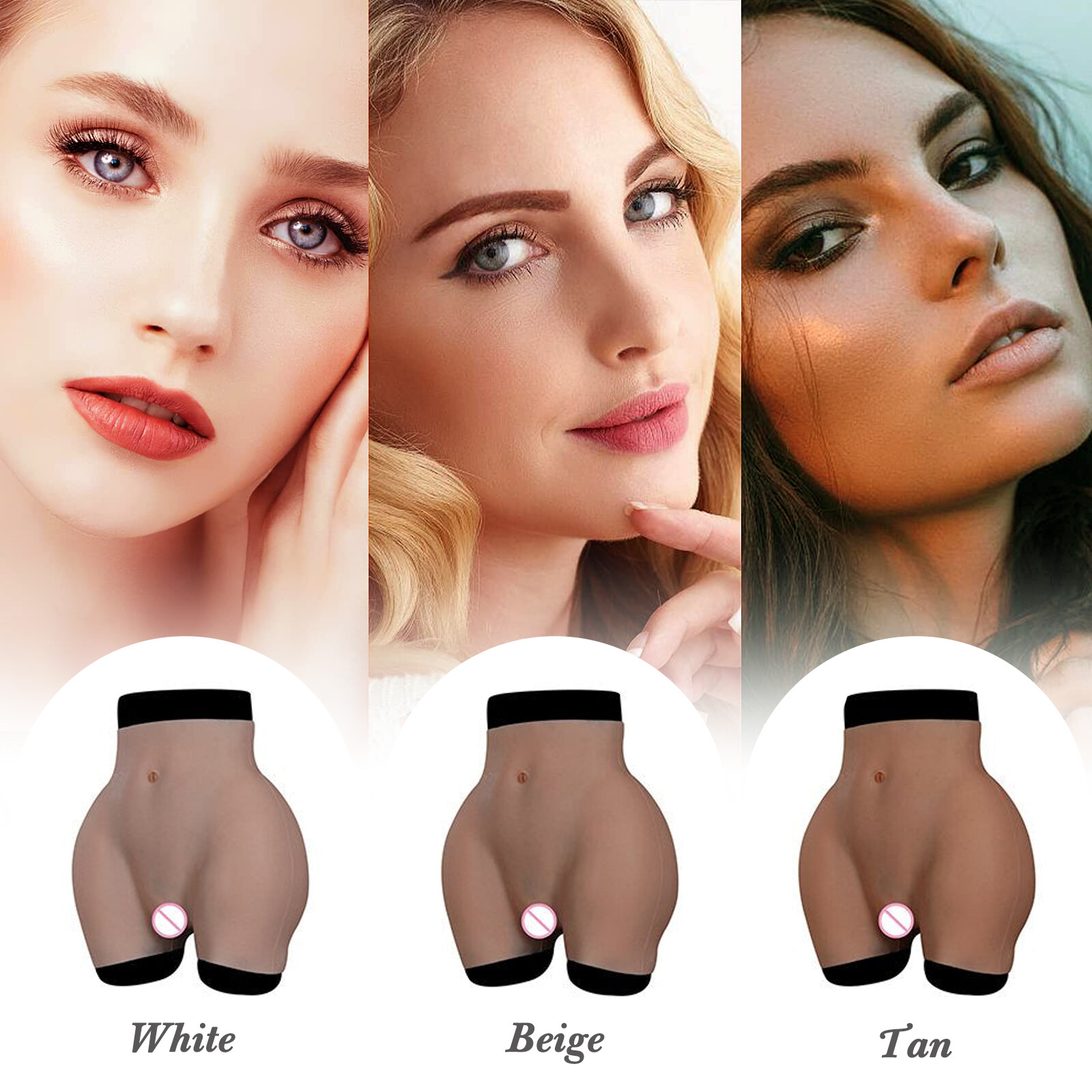 Silicone Pants Thicken Hip Shaping fake panty Vagina Underwear For Crossdresser