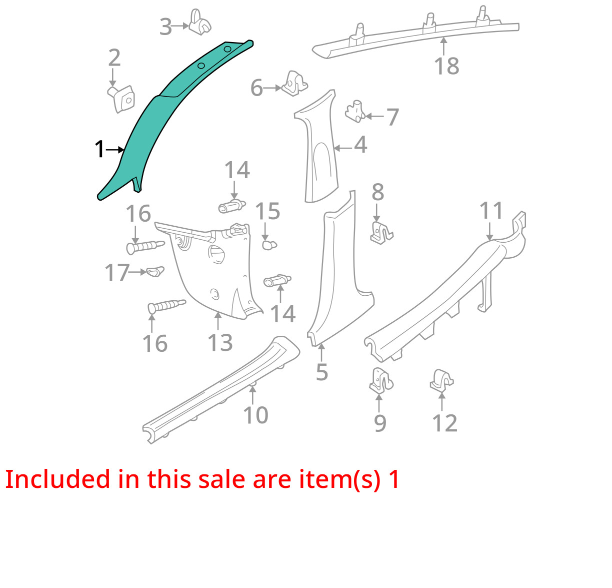 FITS 2005-2007 FORD FOCUS MOLDING WINDSHIELD 5S4Z5403598AAB - NEW OEM