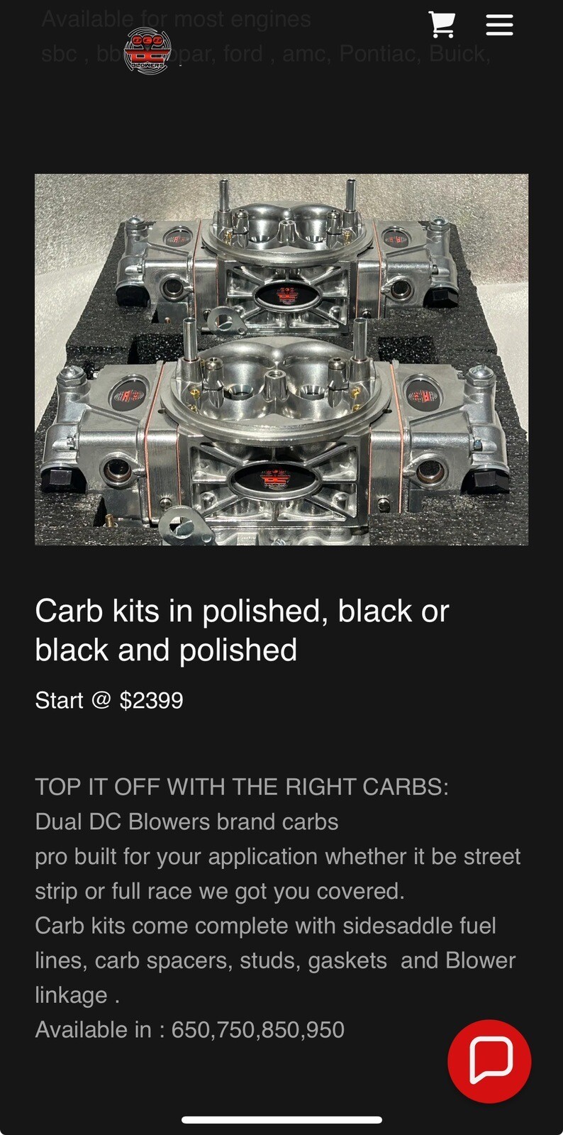 650 - 950 CFM HP BLOWER SUPERCHARGER CARBS W LINE KIT & Linkage Kit 4150 Gas E85