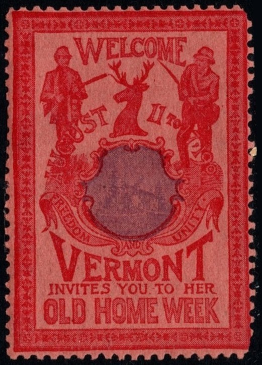 1901 United States Poster Stamp Vermont’s Old Home Week Freedom And Unity