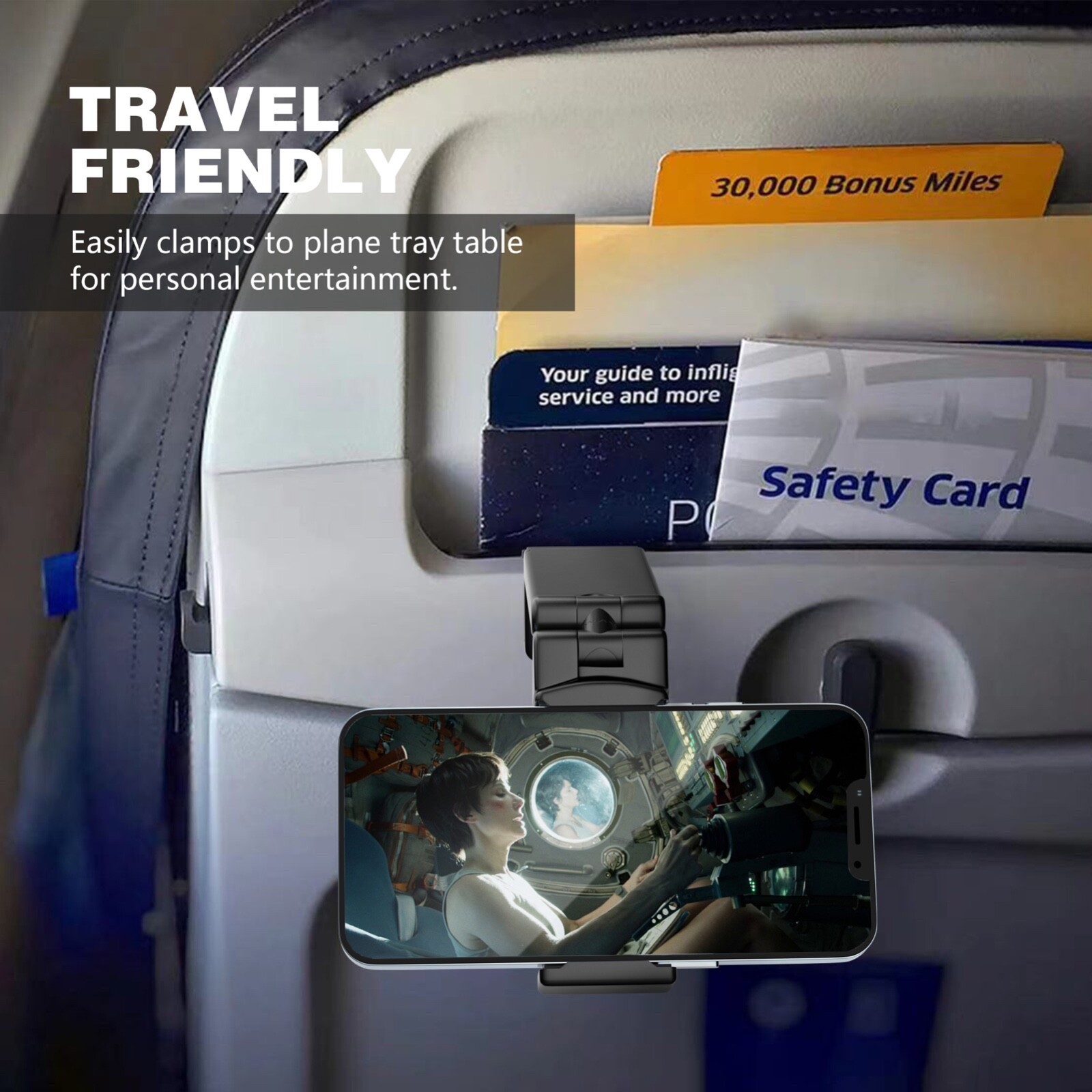 Universal Travel Phone Holder For Airplane, Luggage Handle, Desktop, Selfie.