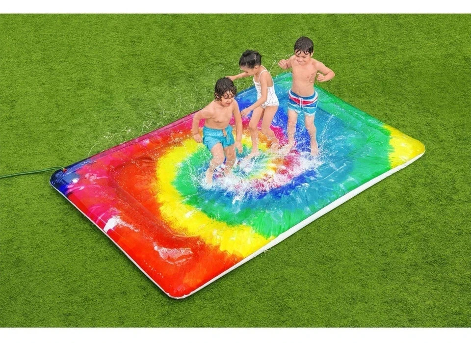 H2OGO! Tie Dye Blobz Water-Filled Splash Pad 9’ 10” x 6' 7" Bestway H2O Go! Jump