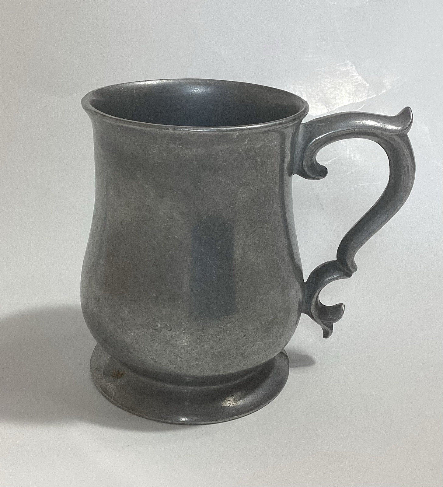 Vtg Pewter Beer Mug Stein Tankard Barware Renfaire Decor 4.5” Engraved “Fred”