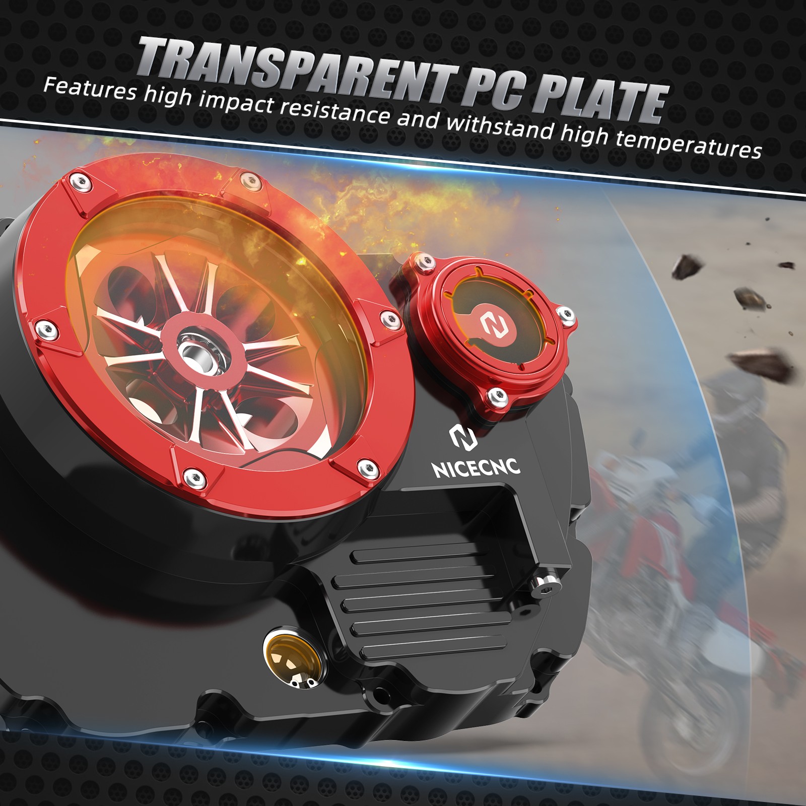 For Honda XR650L 1993-2025 NICECNC Transparent Clutch Cover Oil Filter Cap Guard