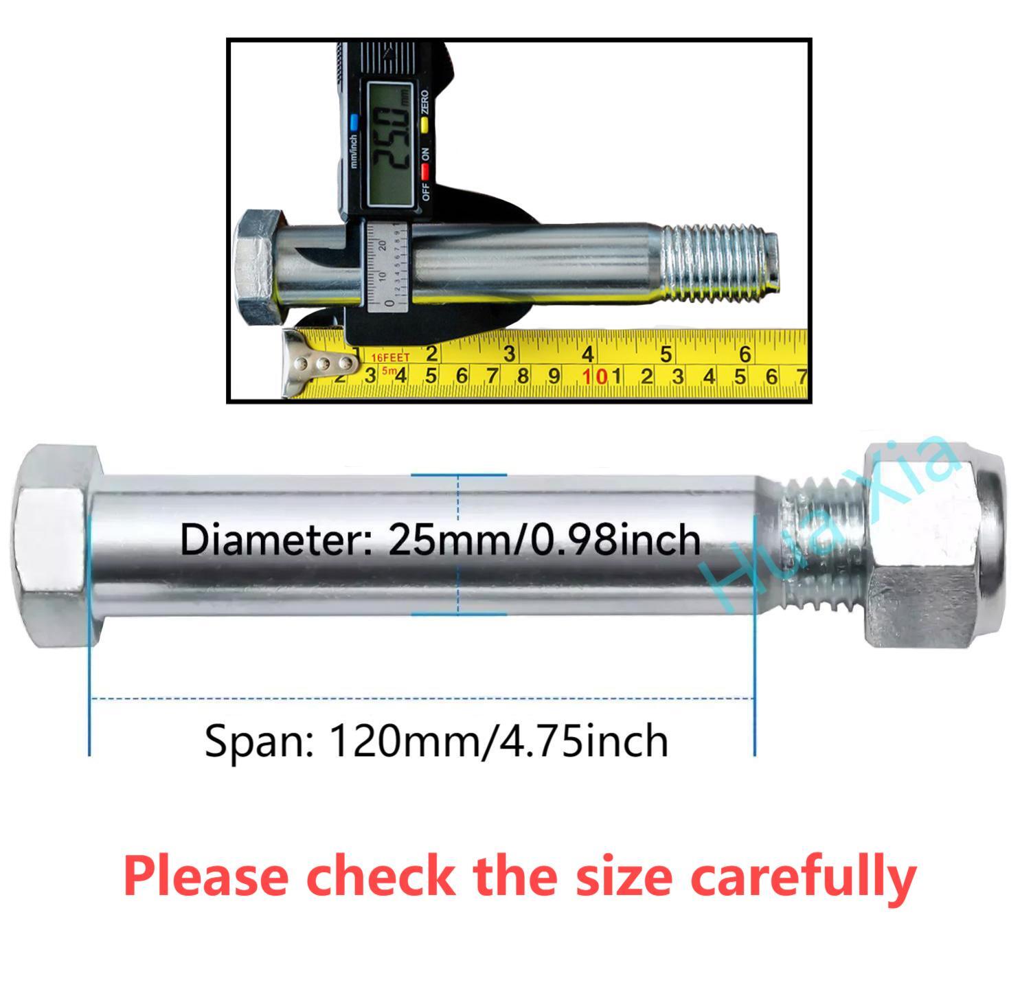25mm/0.98in Pins for Mini Excavator Attachment Connection， Bolts and Nuts Kit
