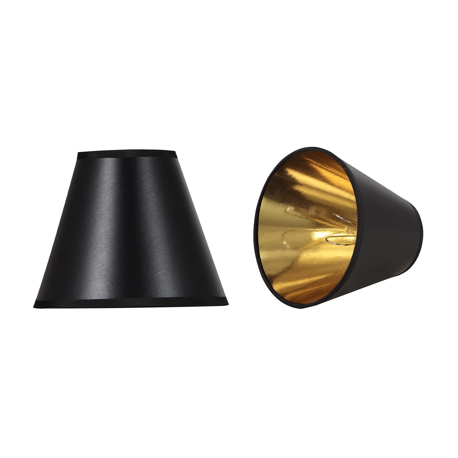 32210-2 Hardback Empire Transitional Clip-On Chandelier Shade Black w/Gold in...