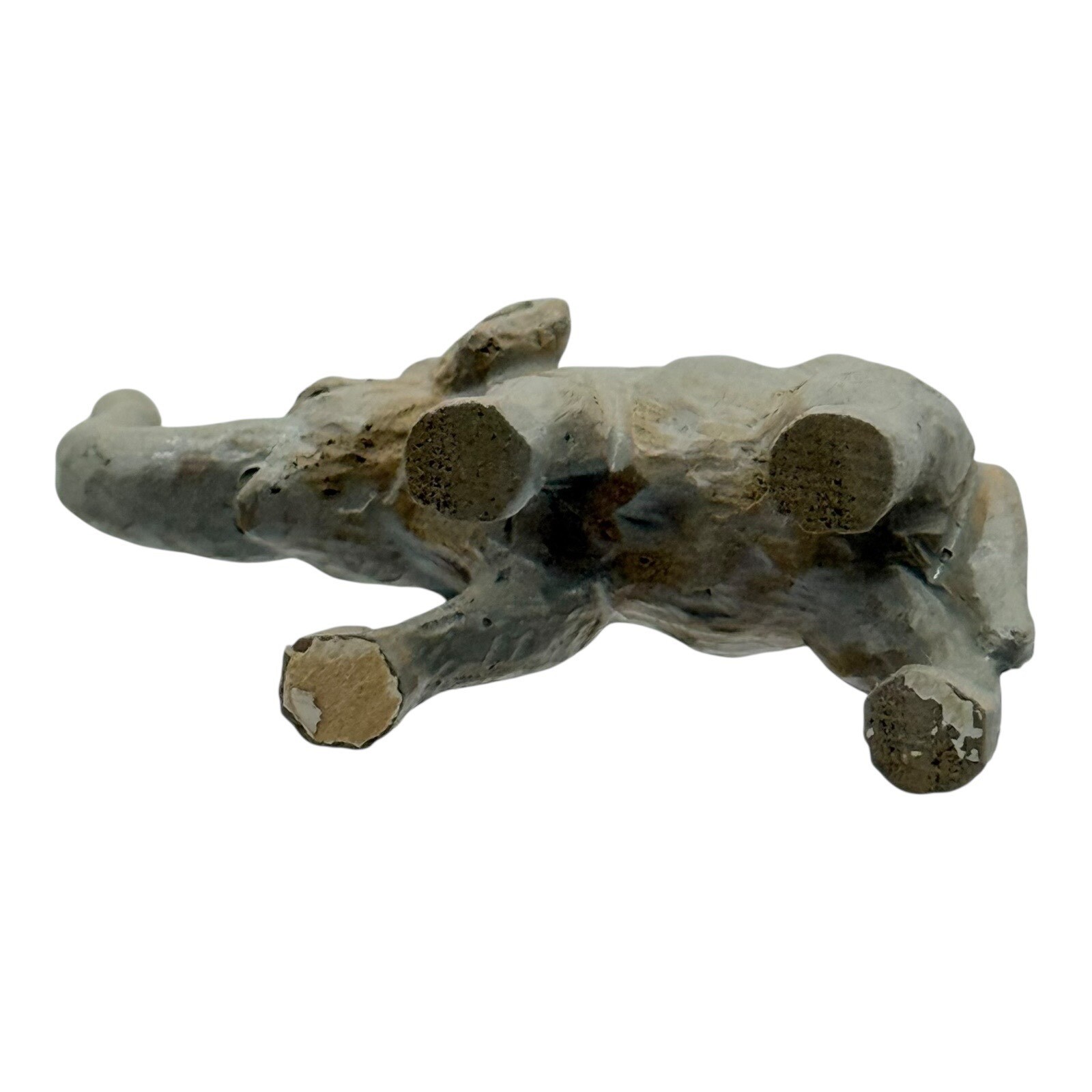 Elephant Wooden Figurine Decor Trunk Up Good Luck Home Decor Shelf Vintage