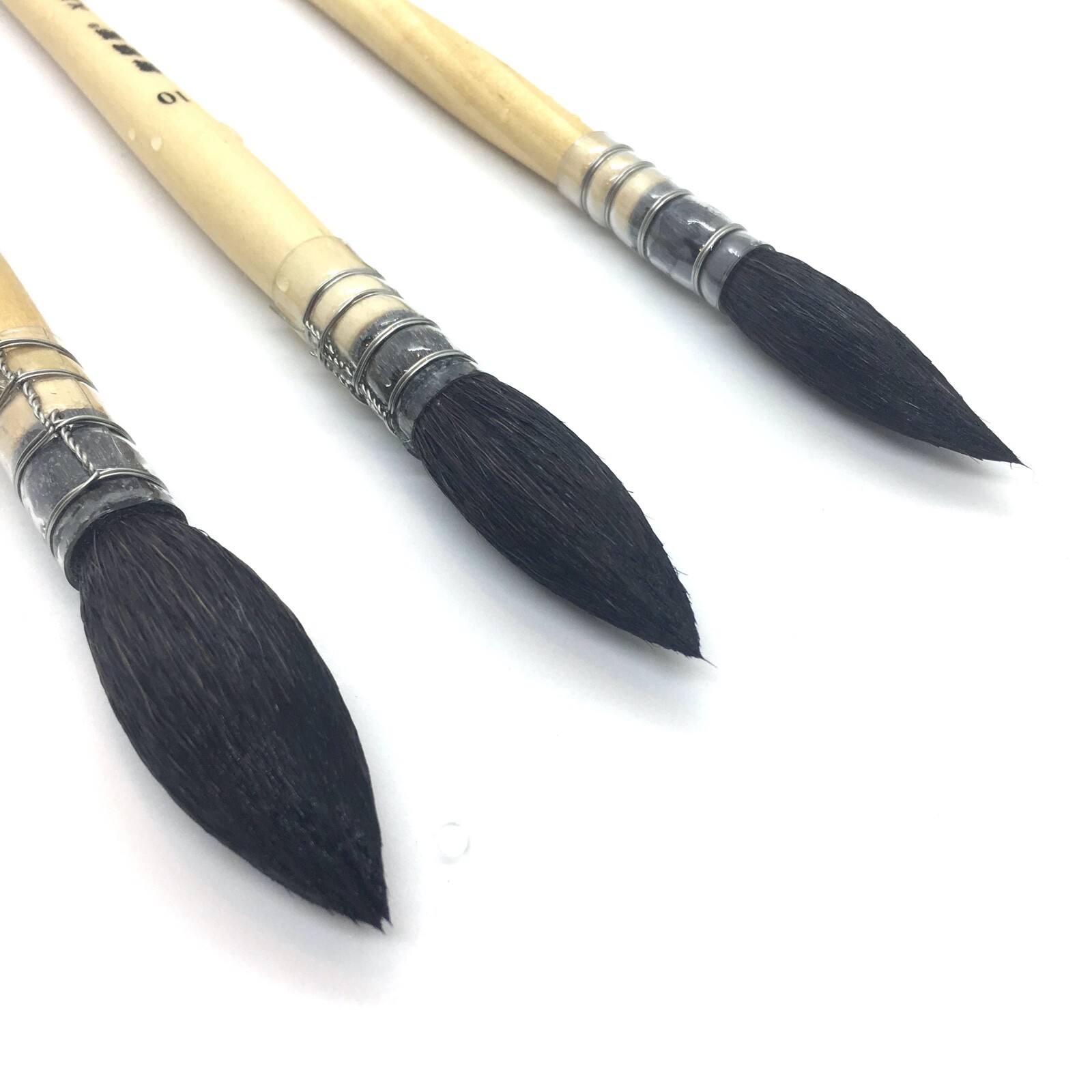 XDT#920 Mop Round Tip Art Brush 3Pc #8#10#12 Black Goat Acrylic Watercolor