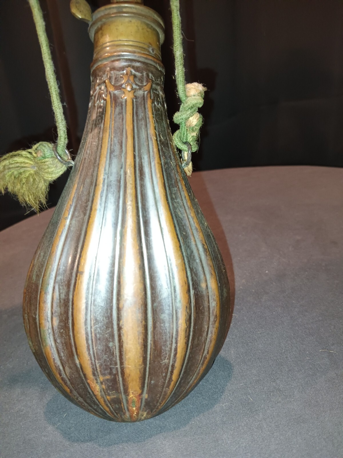 ANTIQUE CIVIL WAR Era Copper Brass BLACK POWDER FLASK