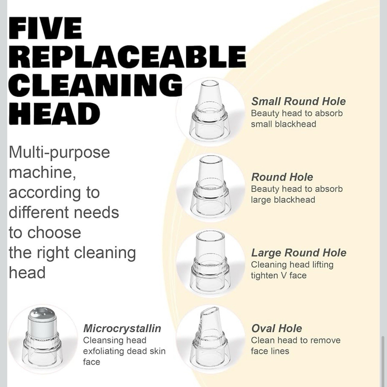 Blackhead Remover Vacuum Pore Cleaner Facial Cleansing Device 5 Heads NEW