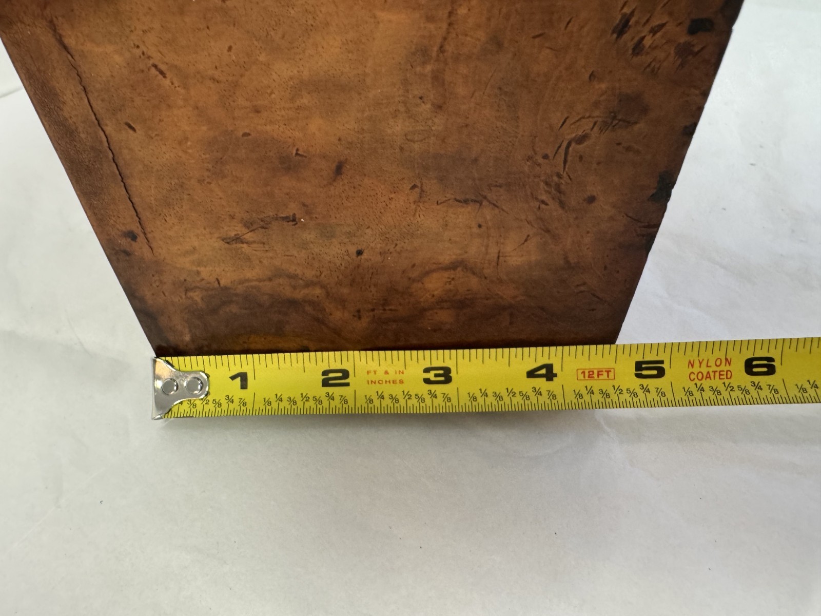 U28306 Antique VICTORIAN Burled Walnut Letter Stationary Box wBrass Gem G2U