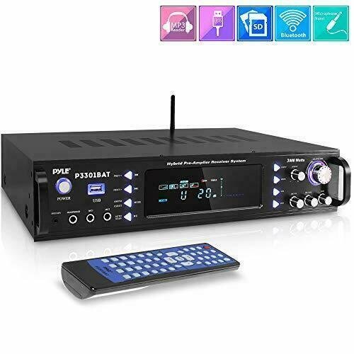 Pyle Hybrid Amplifier Receiver, 3000W / AUX,USB,RCA Inputs - Black P3301BAT