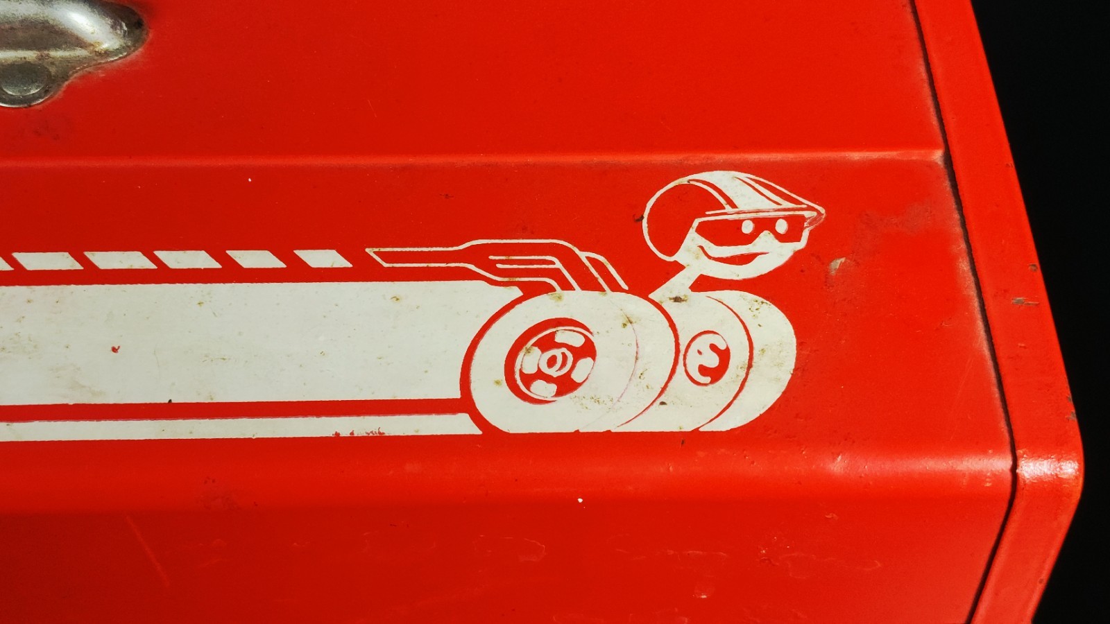 Vintage Mopar Scat Pack Metal Toolbox 1960s-70s Red with Bee Stripe & Insert