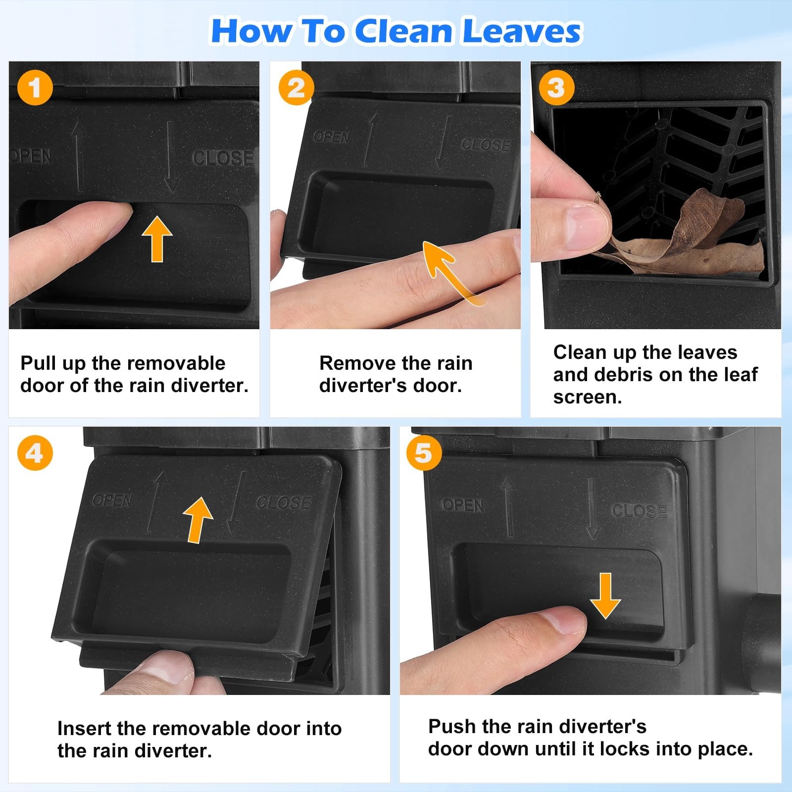 WADEO Rainwater Collection System Downspout Diverter- 2x3"/3x4" Downspout