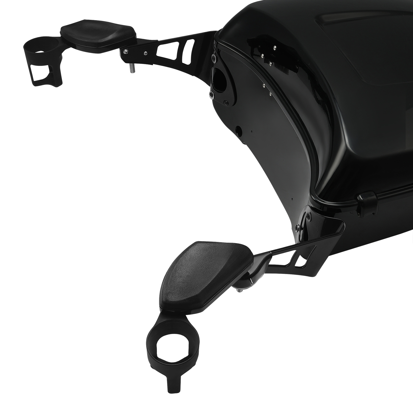 Black Passenger Arm Rests Armrests Drink Holder Fit For Harley Touring 2014-2024