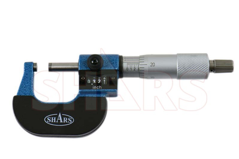 Shars 0- 1" DIGITAL READOUT DIGIT COUTNER OUTISDE MICROMETER 0.0001" CARBIDE P}