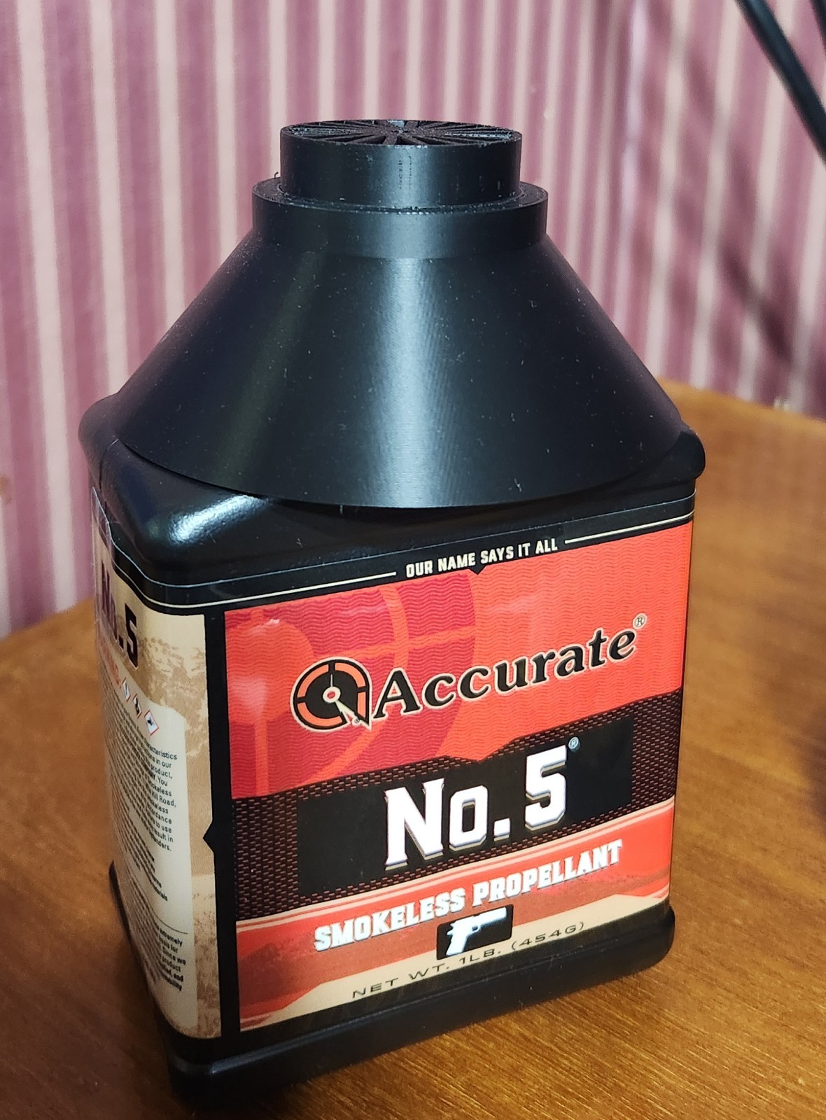 Reloading powder funnel with bullet separator for 1# bottles and Uniflow III