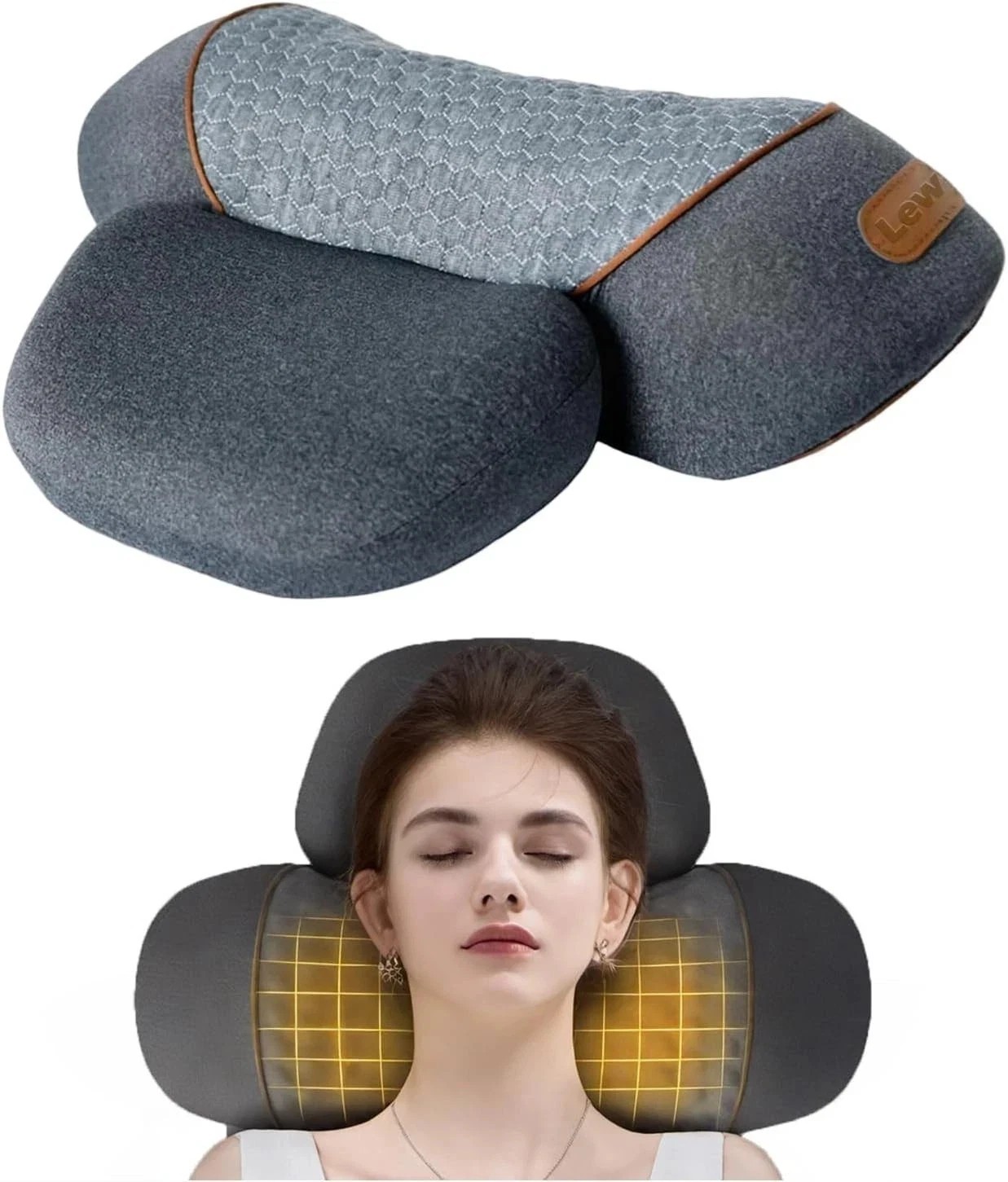 Callixe Thera Pillow Massage Neck Hump, TheraPillow Traction Massager with Heat