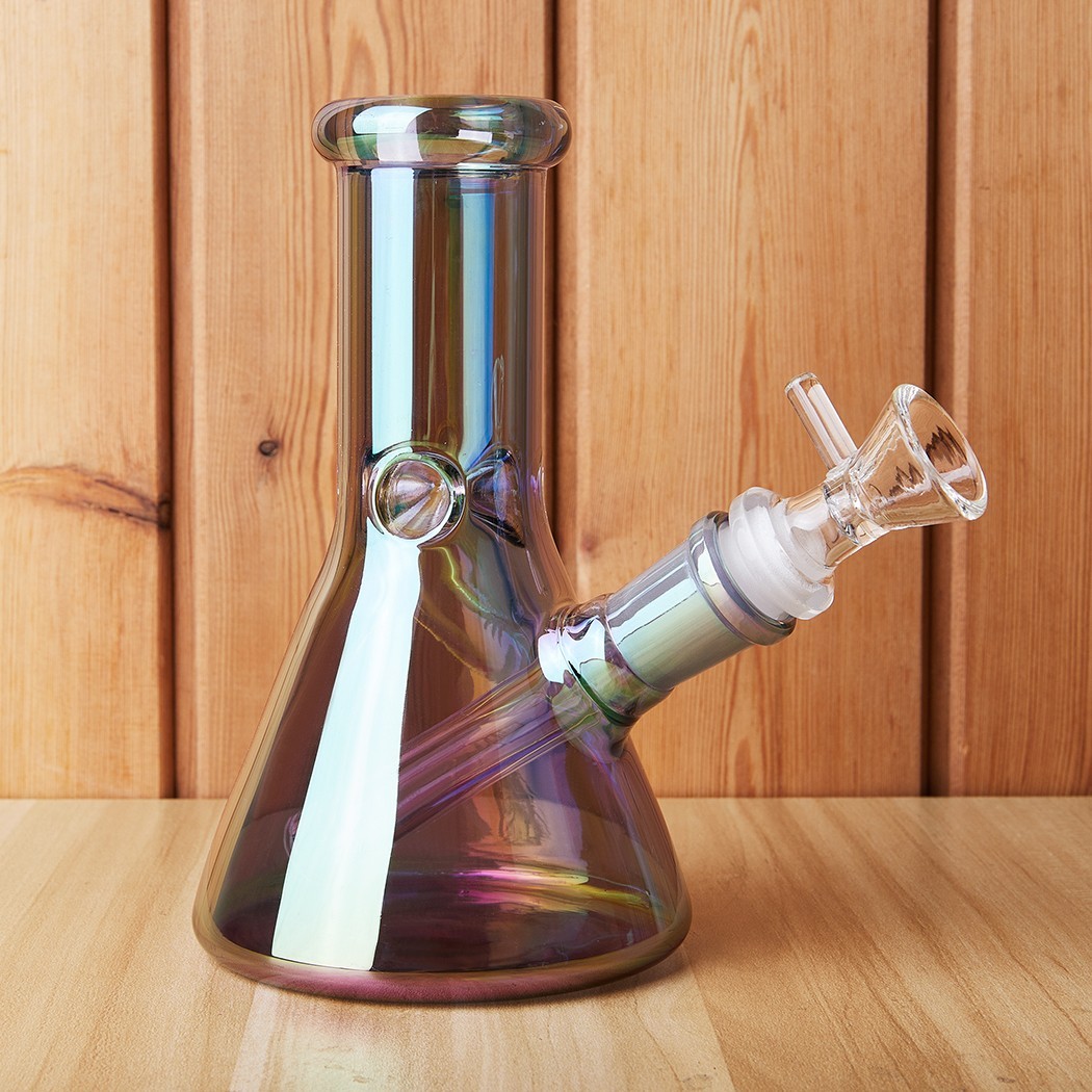 6.1" Mini Glass Bong Smoking Tobacco Glass Plating Water Pipe with 14mm Bowl