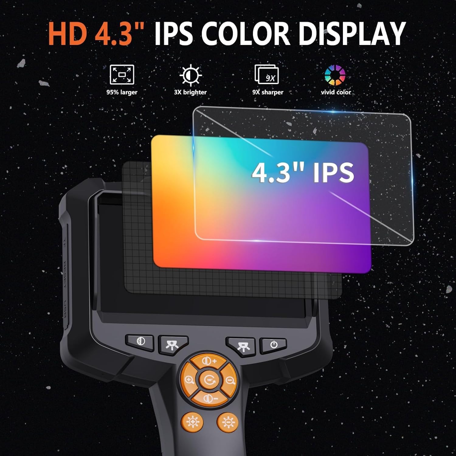 Endoscope Camera 1080P HD Snake Borescope with Light Articulating Waterproof