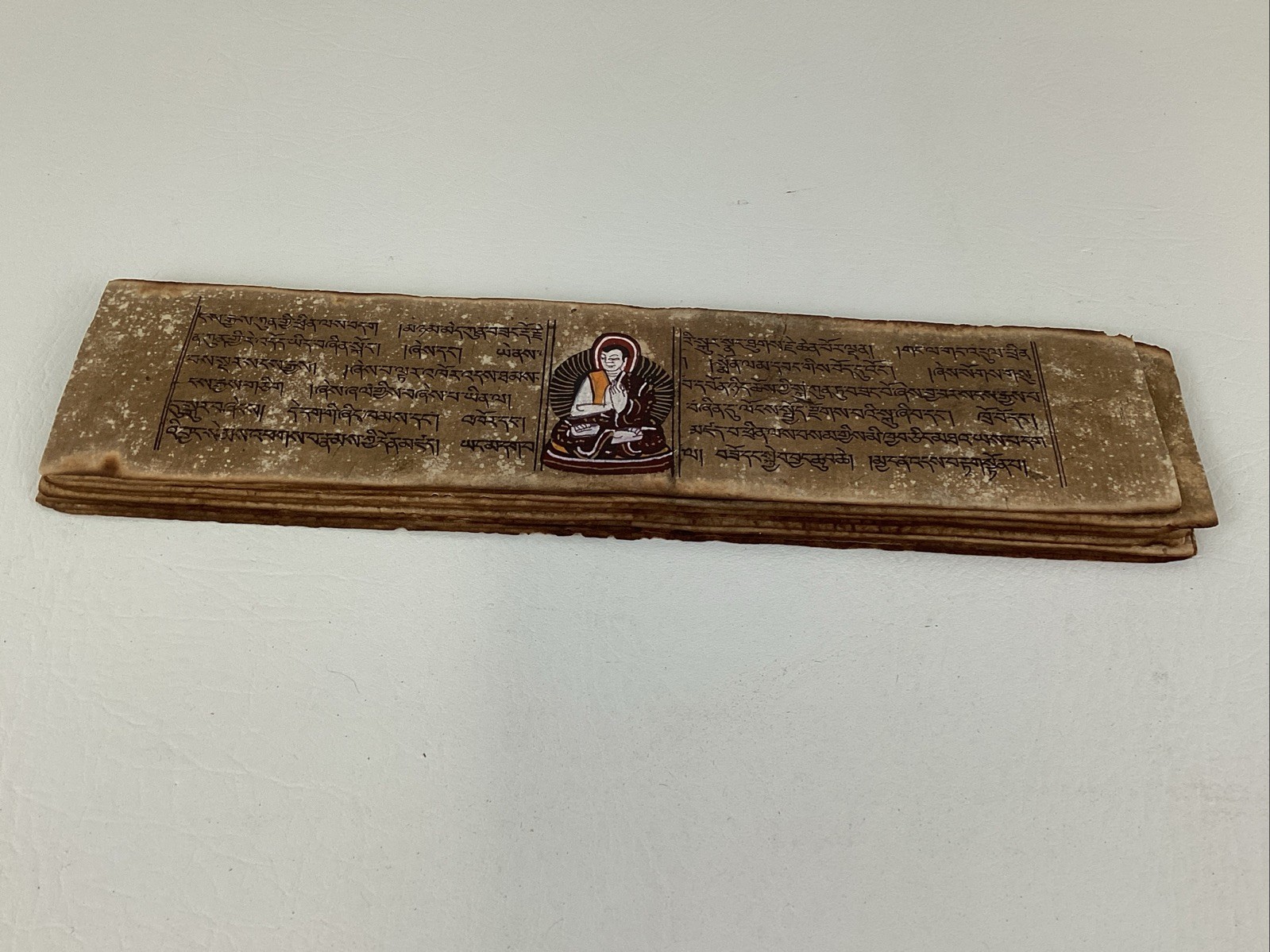 Antique Tibetan Buddhist Manuscript (Pecha) Handwritten Script Loose-Leaf Wooden