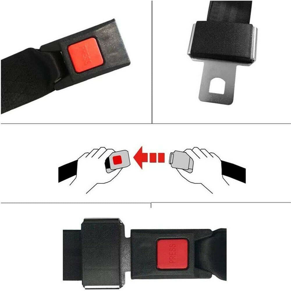 2PCS Seat Belt 2 Point Adjustable Retractable Car Single Seat Lap Universal Lap