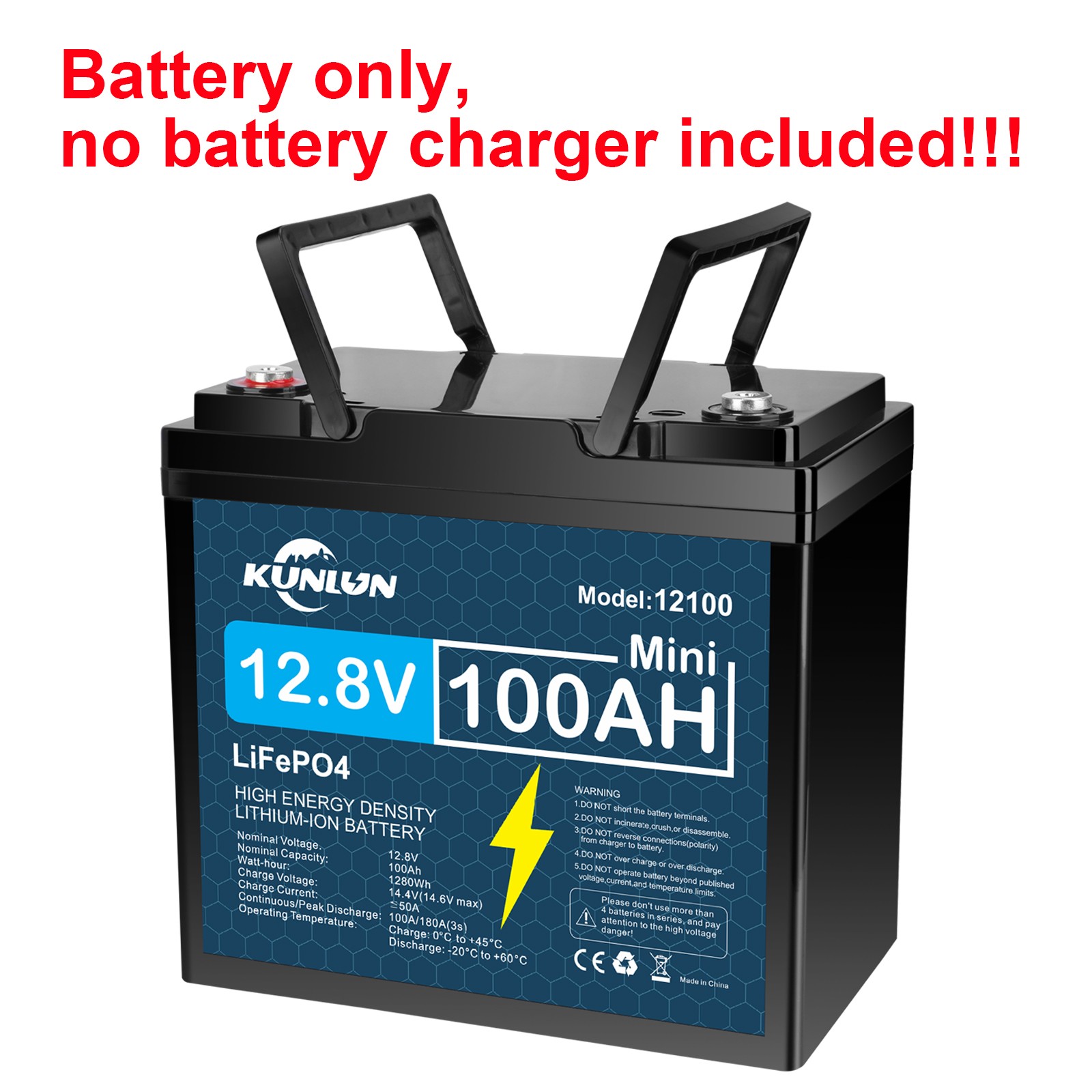 12V 100Ah LiFePO4 Lithium Battery Only/Charger Only/Combo for Trolling Motor Lot