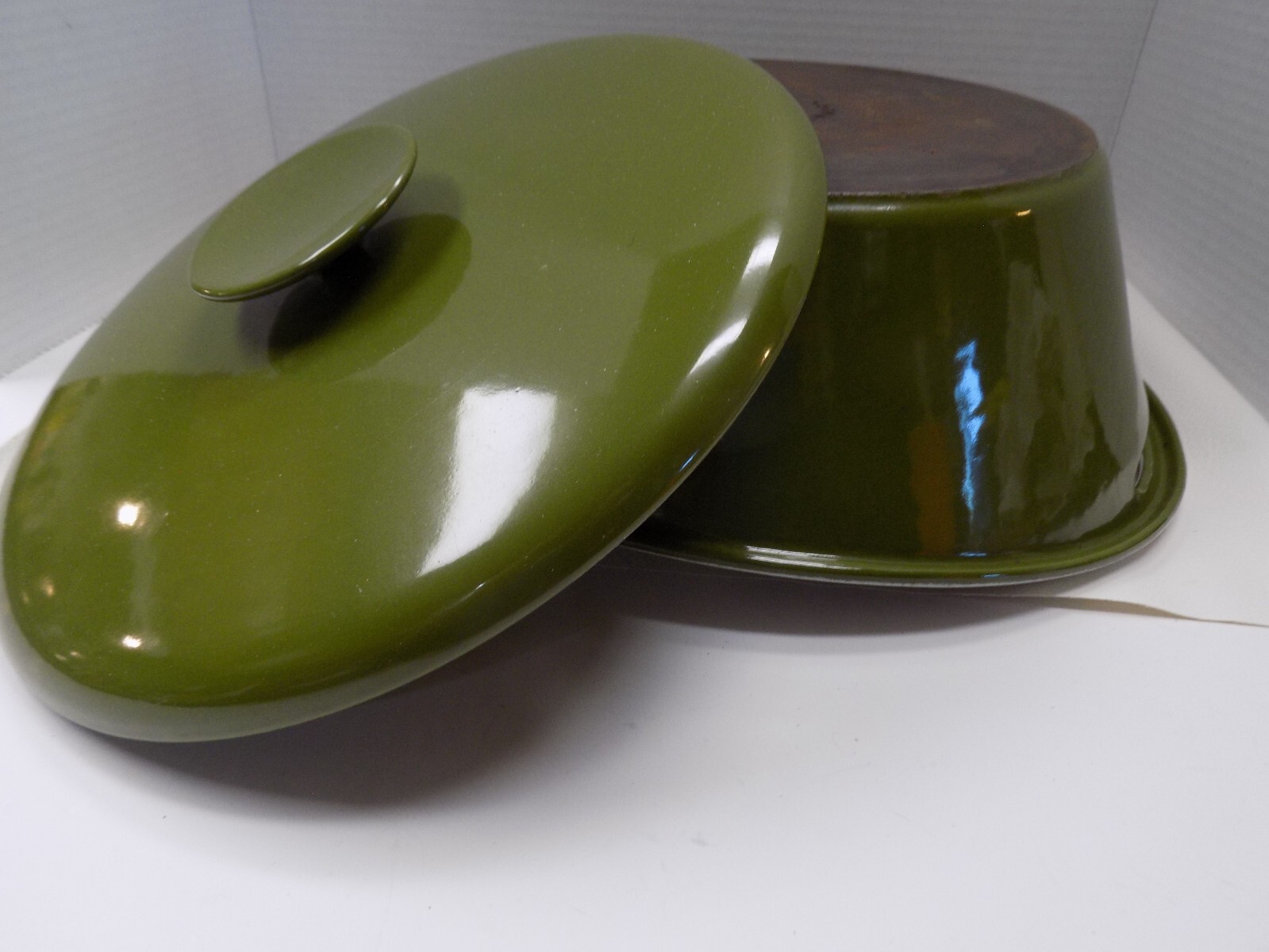 Rare MCM COPCO Denmark 4 qt Iron Enamelware Roaster Dutch Oven Pot Michael Lax