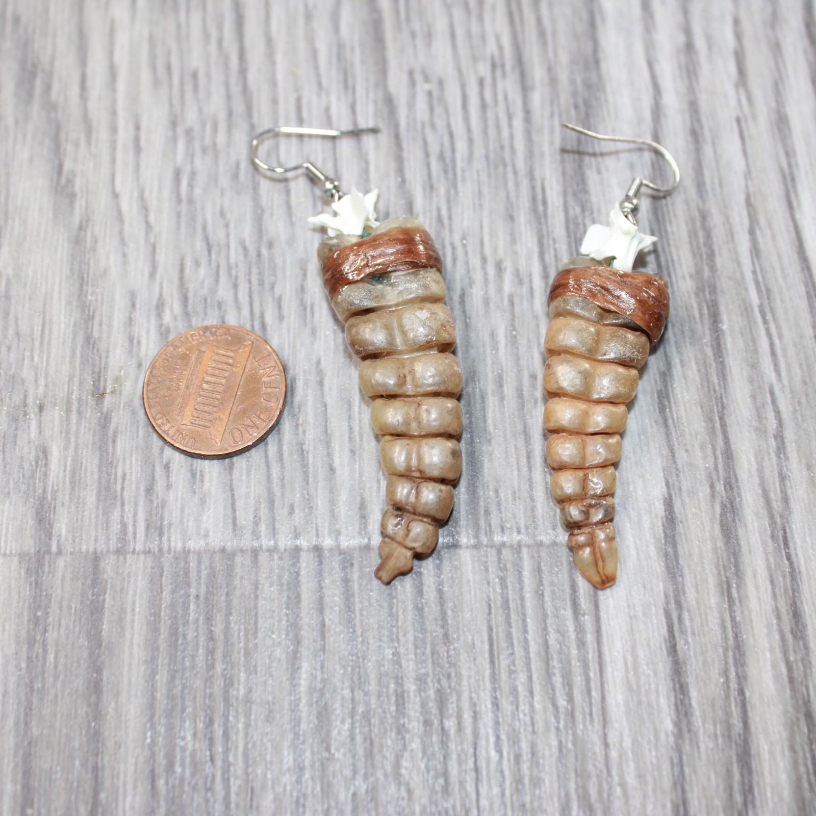 Large Rattlesnake Rattle Earrings #4562 Mountain Man Earrings